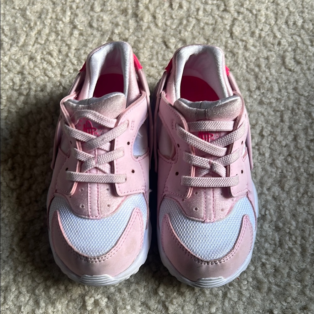 Kids Pink and White Nike Sneakers 10C